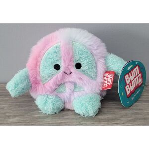 KellyToy Bum Bumz‎ Russ Megs Peace Sign Retro Bumz Blue PK Plush Stuffed Animal
